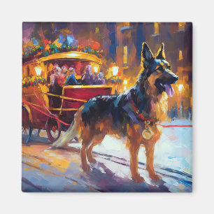 Tysk shepherd-julhelg magnet