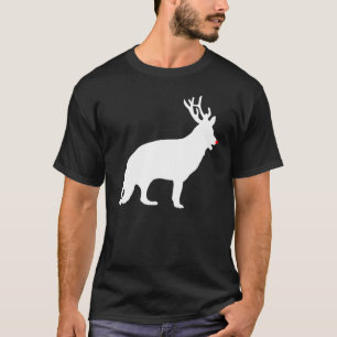 Tysk shepherd-julklrener Antlers Julafton T Shirt