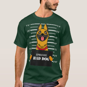 Tysk Shepherd K9 Police Mugg Shot Bad Hund Mamma T Shirt