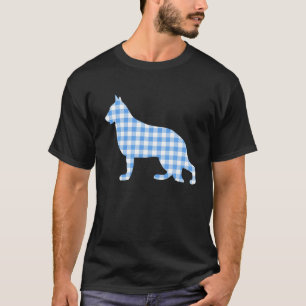 Tysk Shepherd Kärlek Funny Pet Hund Gingham Play S T Shirt