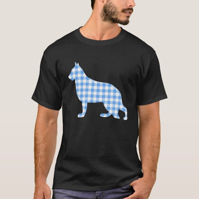 Tysk Shepherd Kärlek Funny Pet Hund Gingham Play S T Shirt (Framsida)