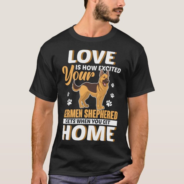 Tysk Shepherd Kärlek German shepard Shepherd Hund  T Shirt (Framsida)
