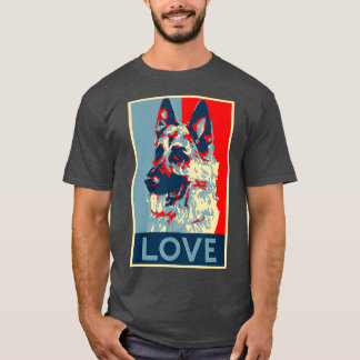 Tysk Shepherd Kärlek Retro Stil K Manar Women K T Shirt