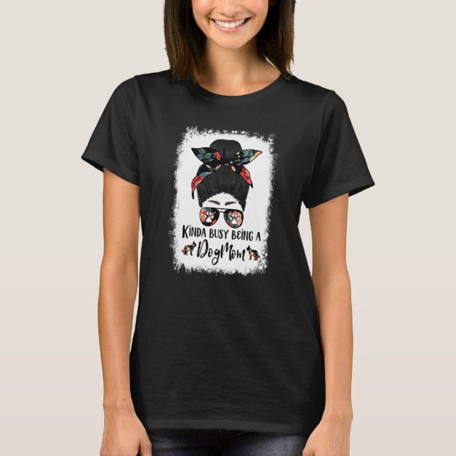 Tysk Shepherd Kinda Busy som är ett Hund Messy T Shirt (Framsida)