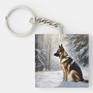 Tysk Shepherd Låt Det Snöa Jul