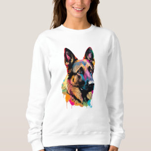 Tysk Shepherd livfull och färgrik T Shirt