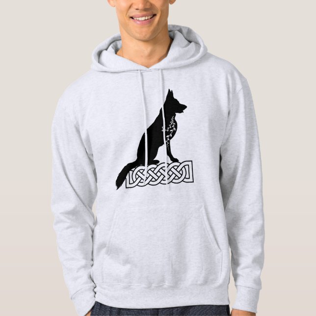 Tysk Shepherd Loki Sailor's Knot Black Hoodie (Framsida)