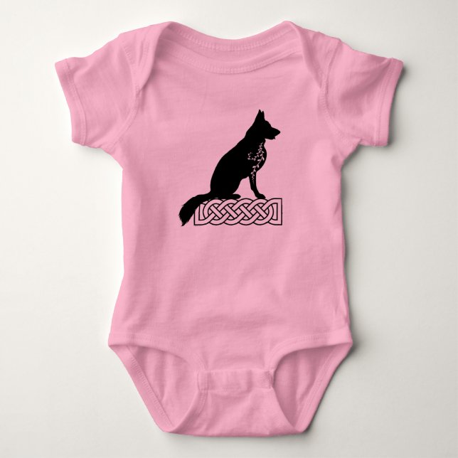 Tysk Shepherd Loki Sailor's Knot Black T Shirt (Framsida)