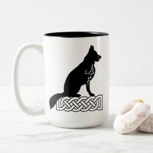 Tysk Shepherd Loki Sailor's Knot Två-Tonad Mugg