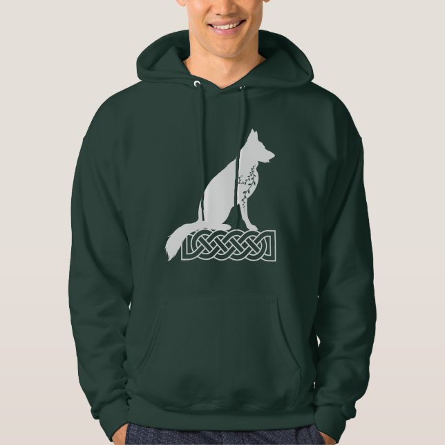 Tysk Shepherd Loki Sailor's Knot White Hoodie (Framsida)