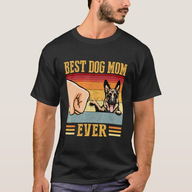 Tysk Shepherd Mamma Best Hund Mamma T Shirt (Framsida)