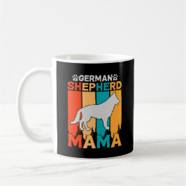 Tysk Shepherd MAMMA, Blue Brown på Dam Black Kaffemugg