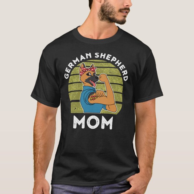 Tysk Shepherd Mamma Funny German Shepherd T Shirt (Framsida)