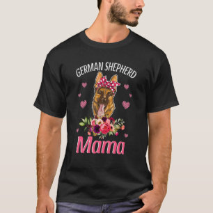 Tysk Shepherd Mamma German Shepherd Blommigt Mor T Shirt
