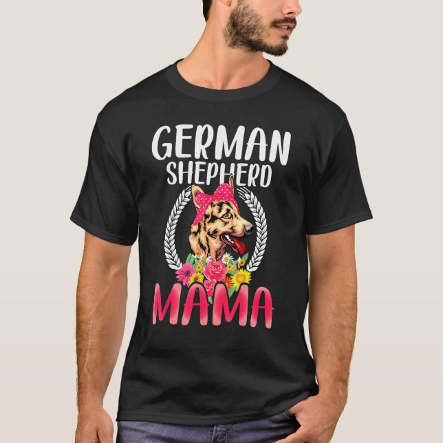 Tysk Shepherd Mamma German Shepherd Mamma T Shirt (Framsida)