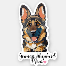 Tysk Shepherd Mamma Heart Klistermärken