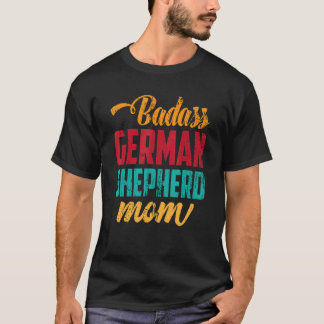 Tysk Shepherd-Mamma Husdjur Hund Ägare Retro Tysk T Shirt