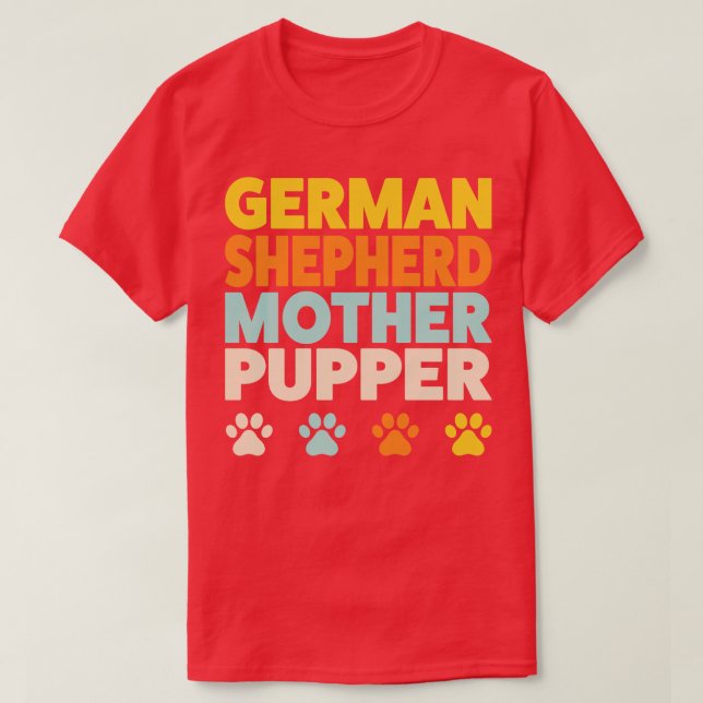 Tysk Shepherd Mamma Mor Pupper Funny T Shirt (Design framsida)