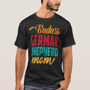 Tysk Shepherd Mamma Pet Hundägare Retro German Hon T Shirt