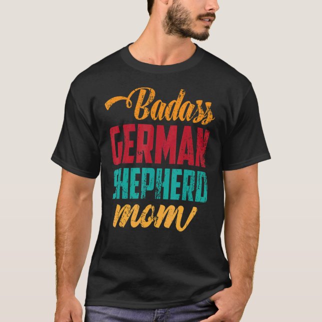 Tysk Shepherd Mamma Pet Hundägare Retro German Hon T Shirt (Framsida)