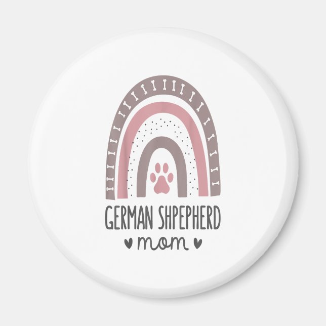 Tysk Shepherd Mamma Rainbow Tass Hund Mamma Magnet (Framsidan)
