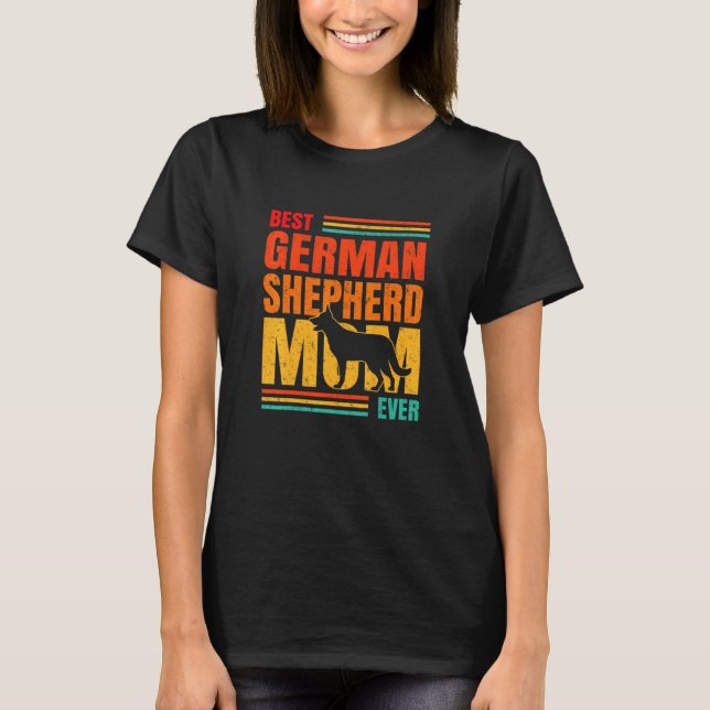 Tysk Shepherd Mamma Shepard Hund Mamma T Shirt (Framsida)