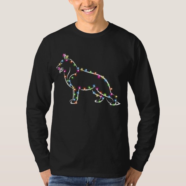 Tysk shepherd Med julljus 2022 Julafton T Shirt (Framsida)