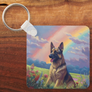 Tysk Shepherd Memorial Anpassningsbar Hund Namn Ra Nyckelring