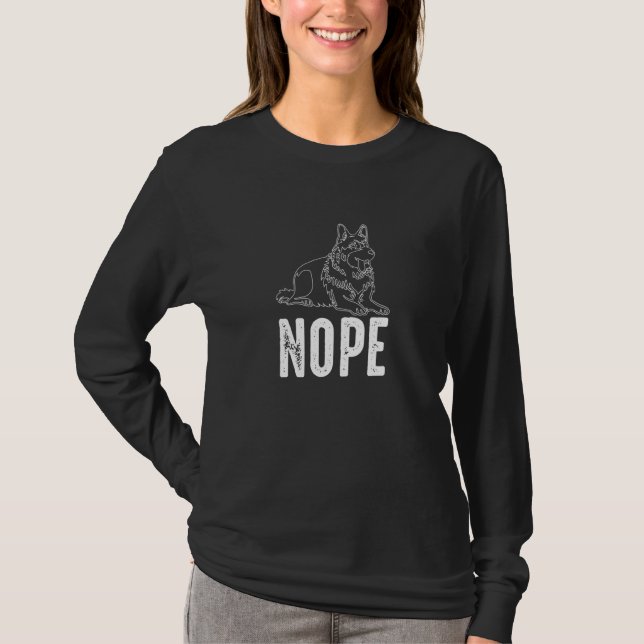 Tysk Shepherd Merch Nope Hund T Shirt (Framsida)