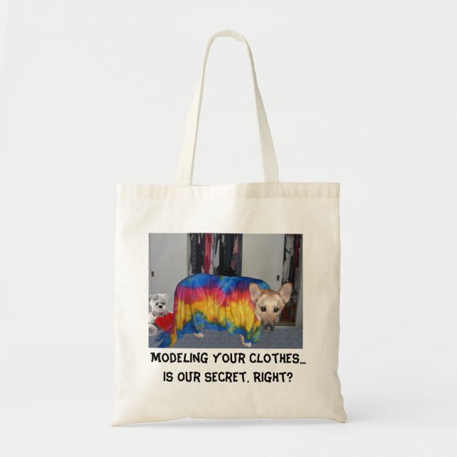 Tysk Shepherd Modeling Clothes Tote Bag Tygkasse (Framsidan)