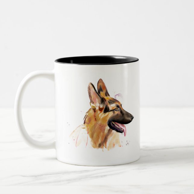 Tysk Shepherd-mugg – GSD-hund Kaffe mugg (Vänster)