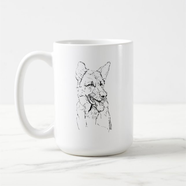 Tysk Shepherd-mugg, Hundmamma kaffe Personlig Kaffemugg (Vänster)
