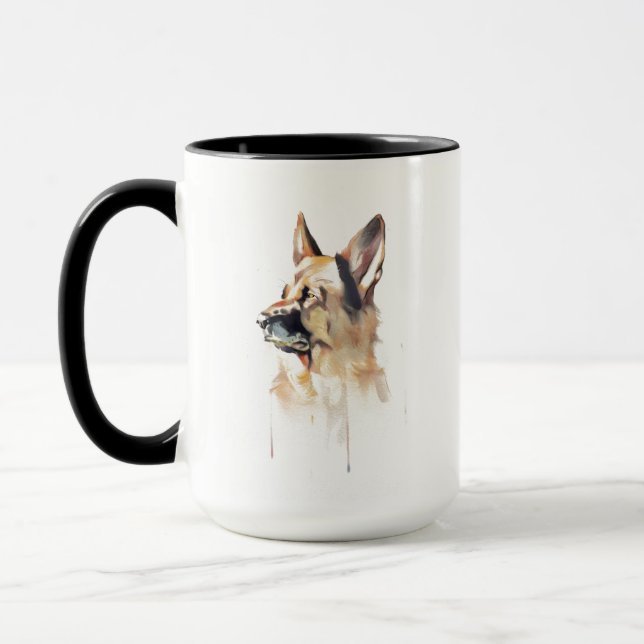 Tysk Shepherd-mugg, hundmamma kaffekopp (Vänster)
