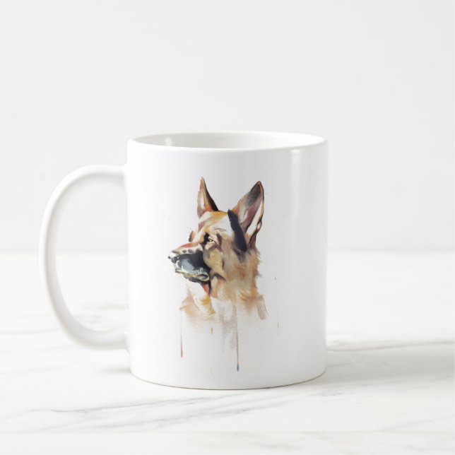 Tysk Shepherd-mugg, hundmamma kaffekopp (Vänster)