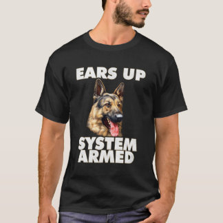Tysk Shepherd Öron Up System Armed German Shephe T Shirt