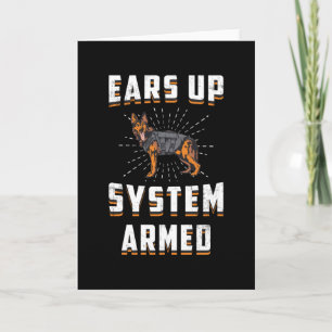 Tysk Shepherd Öron Up System Armed Hund Vintage Kort