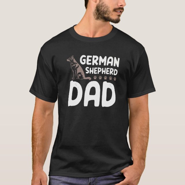 Tysk Shepherd Papa  2 T Shirt (Framsida)