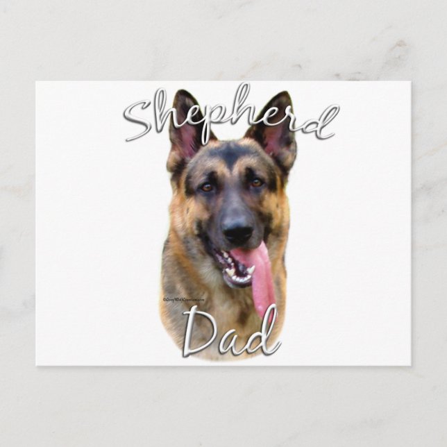 Tysk Shepherd Pappa 2 Vykort (Framsida)