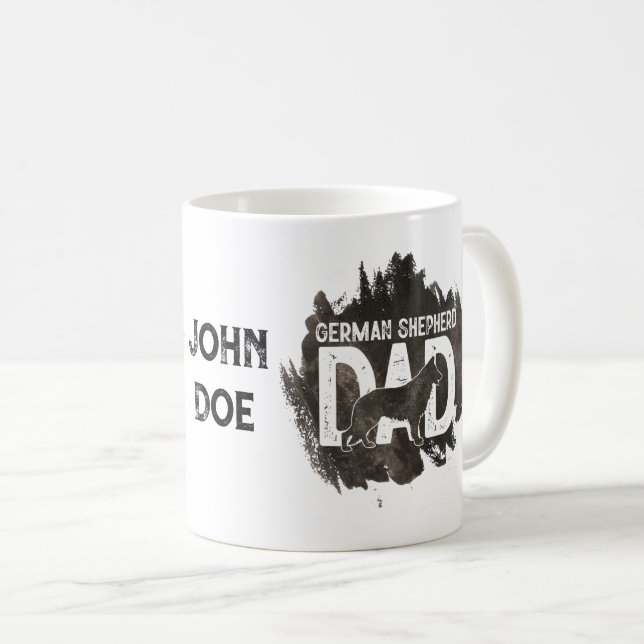Tysk Shepherd Pappa Cute Hund älskare Fars dag Kaffemugg (Framsida höger)