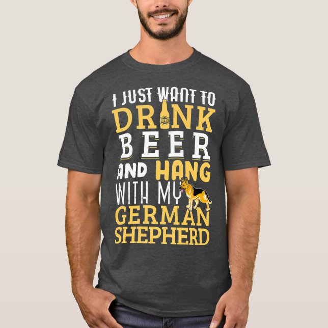 Tysk Shepherd Pappa Funny Fars dag Hund älskare T Shirt (Framsida)
