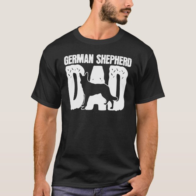 Tysk Shepherd Pappa Hund Fars dag T Shirt (Framsida)