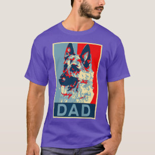 Tysk Shepherd Pappa Retro Stil K9 Manar Police K T Shirt