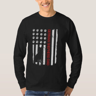 Tysk Shepherd Pappa USA flagga Hund älskare T Shirt
