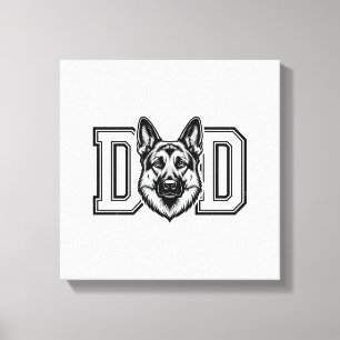 Tysk Shepherd Pappa Vintage Vector T-Shirt Design_ Canvastryck
