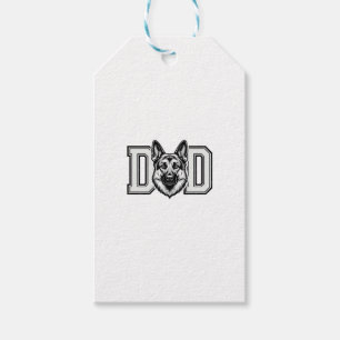 Tysk Shepherd Pappa Vintage Vector T-Shirt Design_ Presentetikett