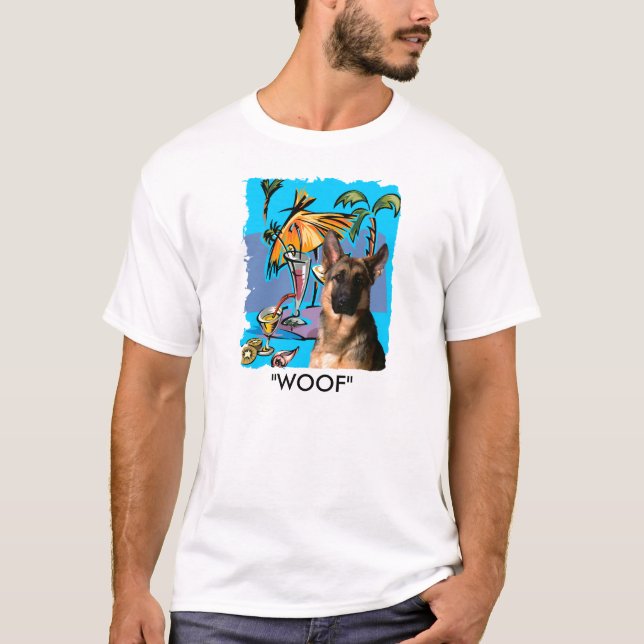 Tysk Shepherd PartyTime T Shirt (Framsida)