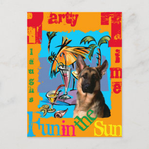 Tysk Shepherd PartyTime Vykort