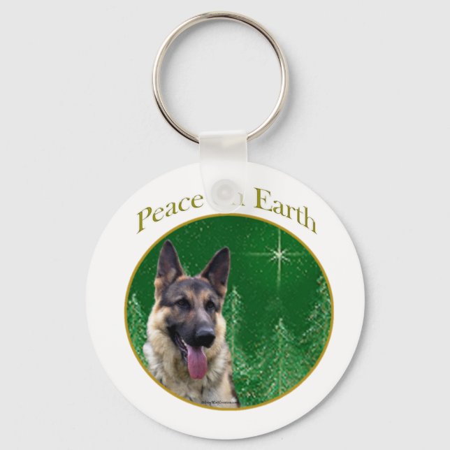 Tysk Shepherd Peace Nyckelring (Framsida)
