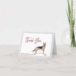 Tysk Shepherd Pet Hund Personalize Bone Ribbon Tack Kort