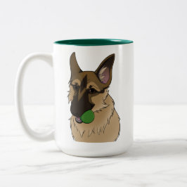 Tysk Shepherd Play Time med Boll Mugg